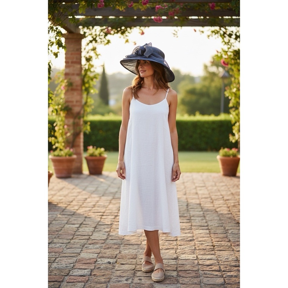 Nordstrom Navy Blue Wide Brim Sinamay Mesh Elegant Church Wedding Derby Hat OS